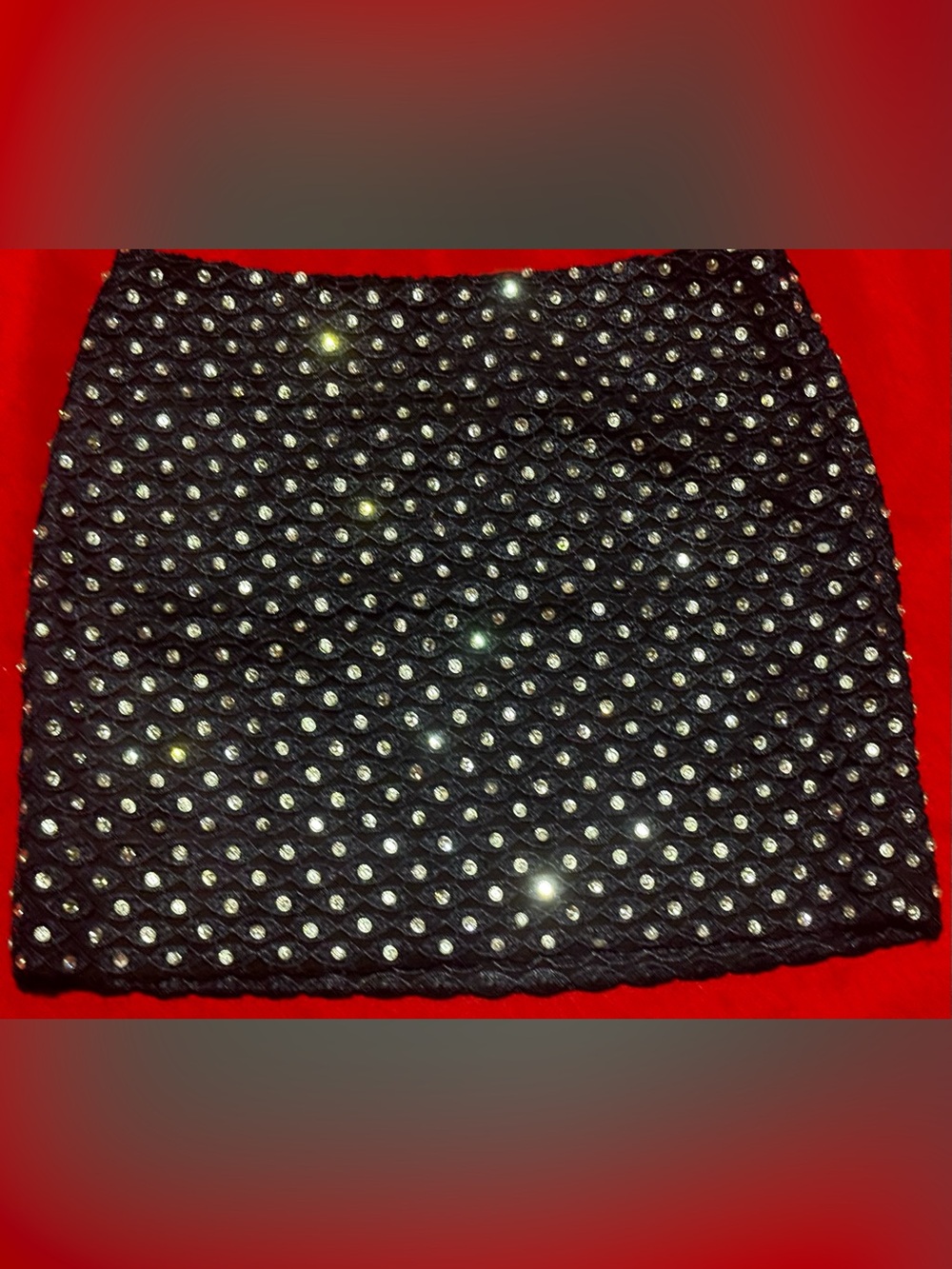 Diane Von Furstenberg Dark Blue Mini Skirt with Silver Stud Detailing